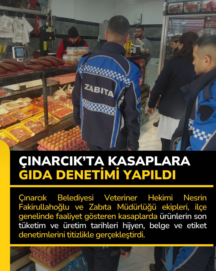 ÇINARCIK'TA KASAPLARA GIDA DENETİMİ YAPILDI